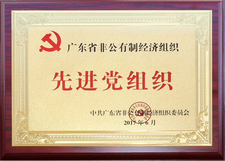 2017年6月，被广东省非公有制经济组织评为“先进党组织”